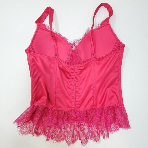 Vtg Y2K Victorias Secret Corset Womens 36C Pink Lace Coquette Whimsical Festival - Picture 2 of 13